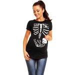 Zeta Ville - T-Shirt Camiseta premamá Estampado de Esqueleto - para Mujer - 085c (Negro, 40-42, XL)