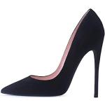 Zapatos negros de goma de tacón de punta puntiaguda acolchados talla 40 para mujer 