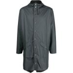 Abrigos grises de poliester con capucha  manga larga impermeables con logo Rains talla XL de materiales sostenibles para hombre 