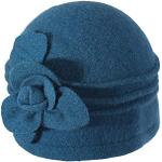 Gorros azules de lana de invierno vintage floreados Talla Única para mujer 