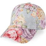 Gorras rosas de poliester de béisbol  floreadas con motivo de flores talla M para mujer 