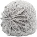 Gorros grises de invierno vintage de punto con crochet Talla Única para mujer 