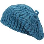 Gorros azules de lana de invierno de otoño de punto con trenzado Talla Única para mujer 