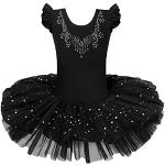 Vestidos negros de ballet infantiles con lentejuelas 7 años para niña 