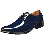 Zapatos azules de cuero con cordones con cordones formales talla 46 para hombre 