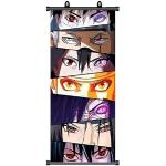 ZPPLD Póster de Naruto, cuadro enrollable de Naruto, póster de anime grande, póster de Sharingan, figura de anime, videojuego, póster de tela para decoración de pared, póster de manga de 70 x 30 cm