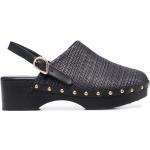 Zuecos negros de goma de plataforma con logo Ancient Greek Sandals talla 39 para mujer 