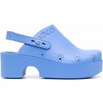 Zuecos azules de goma de plataforma con logo talla 36 para mujer 